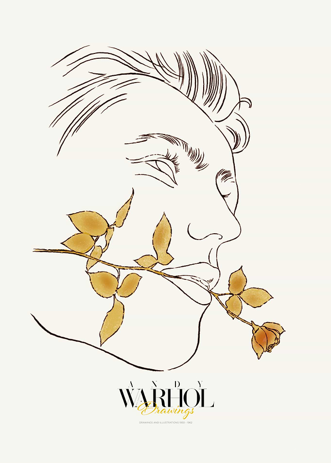 Warhol Drawings Poster | Rose in face