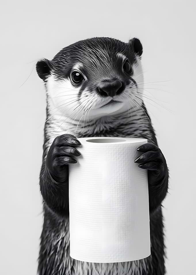 Otter Animal Bathroom Poster