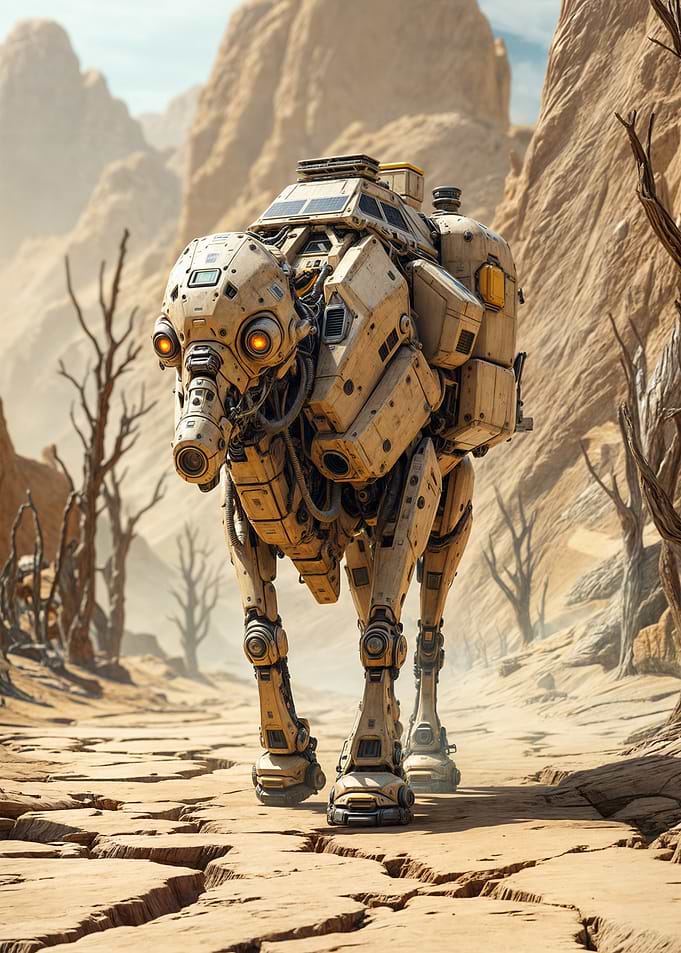 Robot Dog in Desert