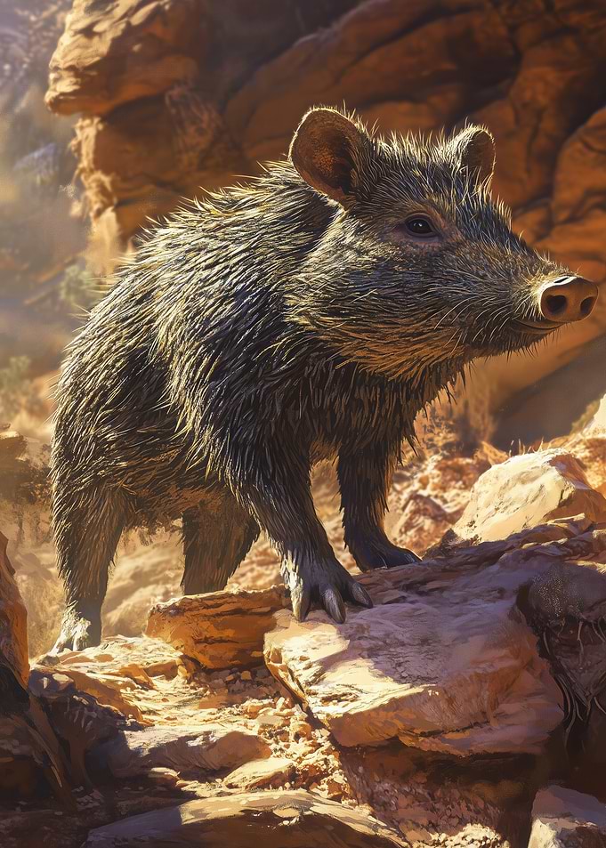 Wild Peccary in Canyon