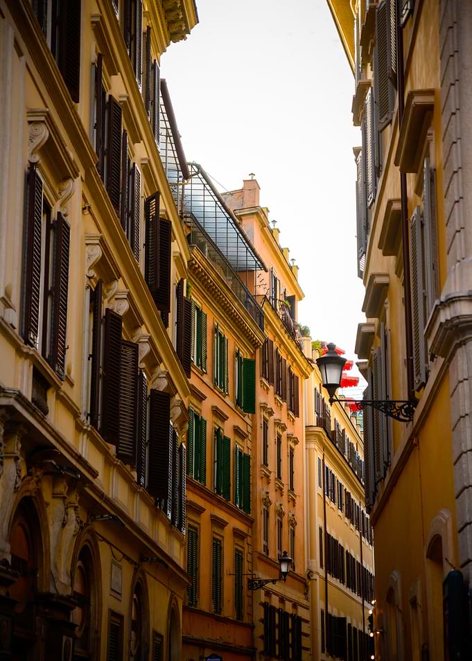 Narrow Italian Alleyway in Rome