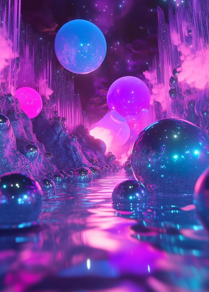 Neon Orb Landscape