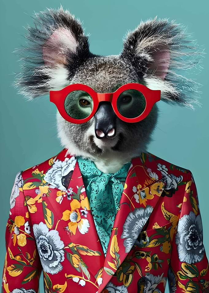 Koala in Suit and Sunglasses