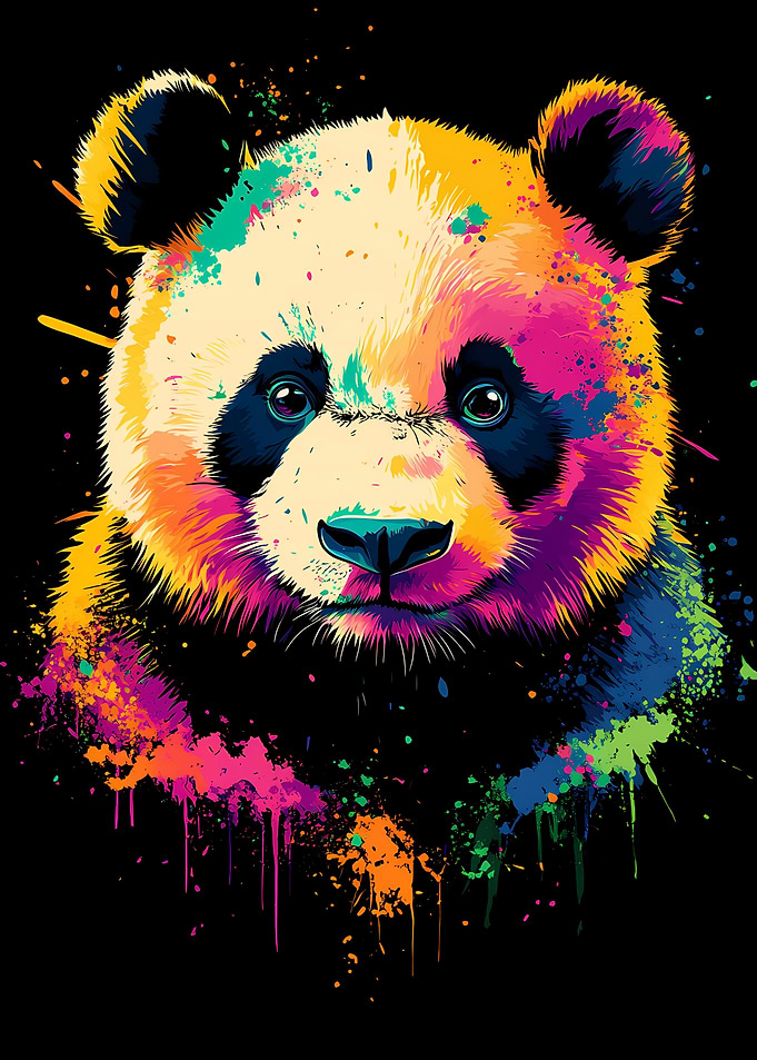Colorful Panda Portrait