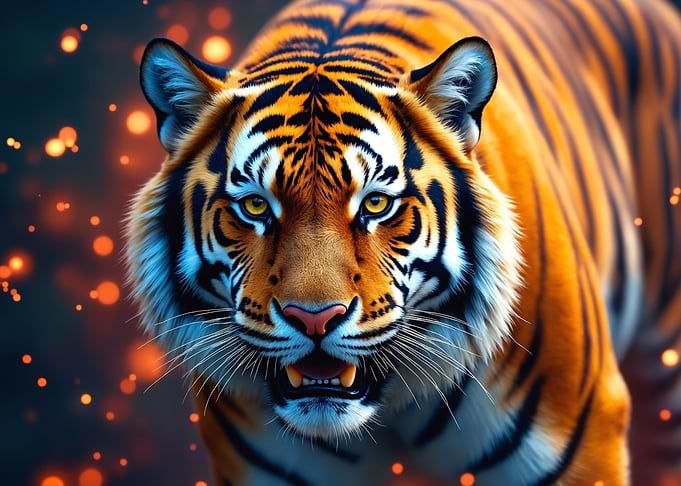 A majestic powerful tiger
