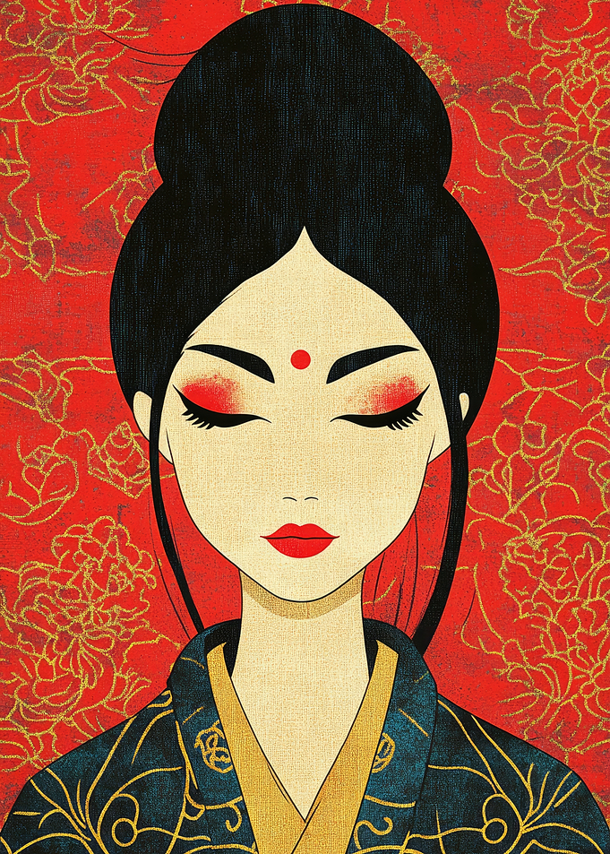 Geisha with Closed Eyes