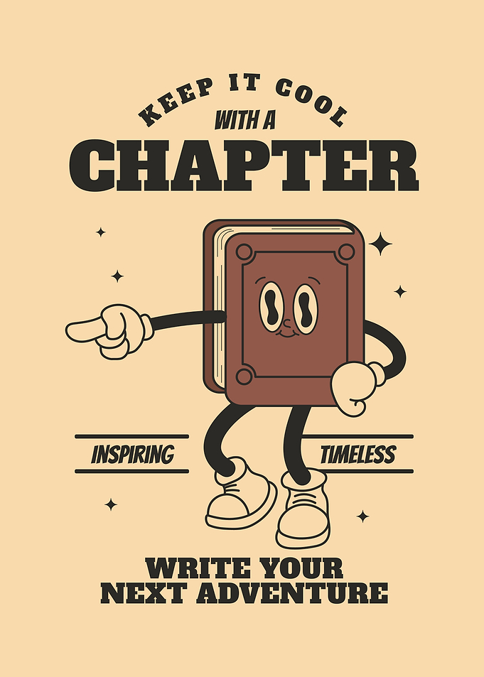 Cool Retro Book Cartoon Illustration
