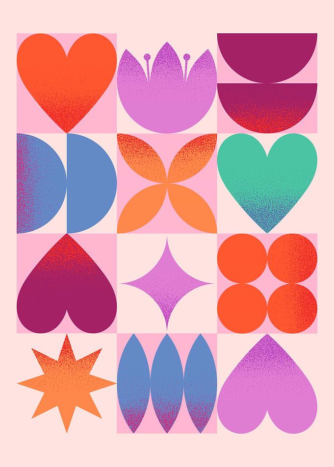Romantic Collage Art Print