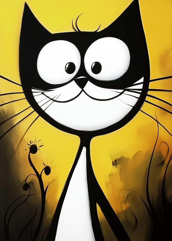 Smiling Black Cat