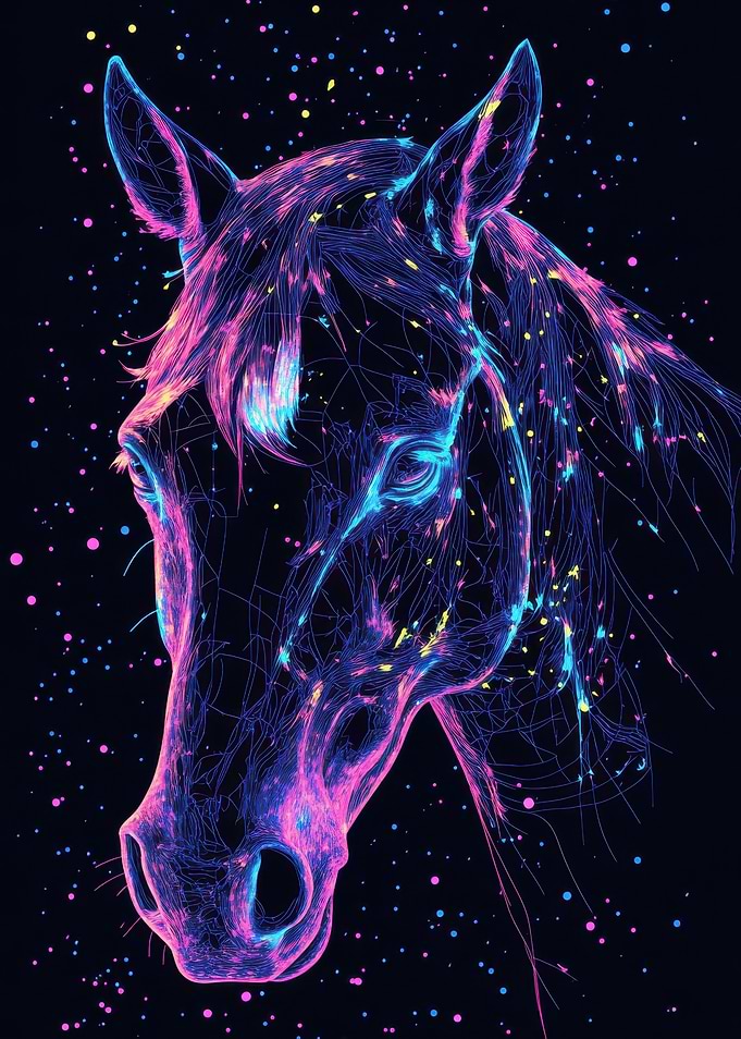 Neon Horse Portrait