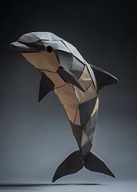 Origami Dolphin Sculpture