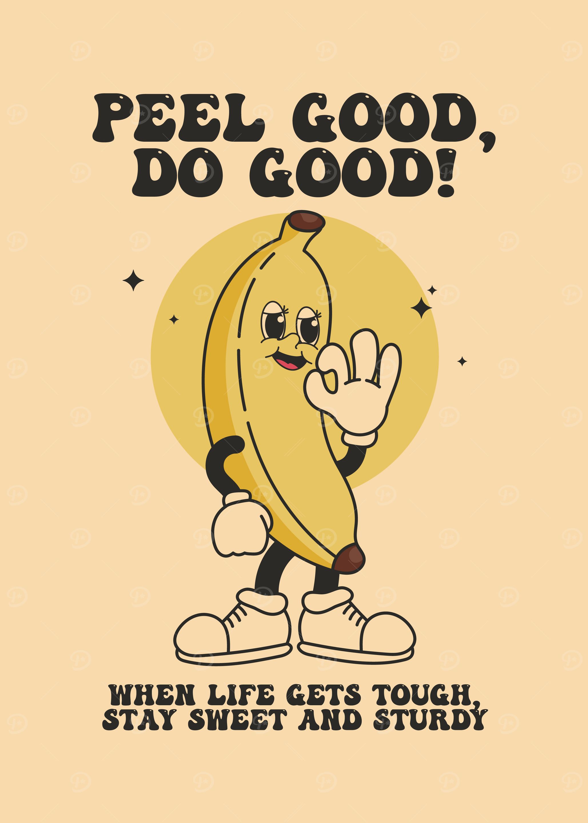 Peel Good Banana Character Illustration