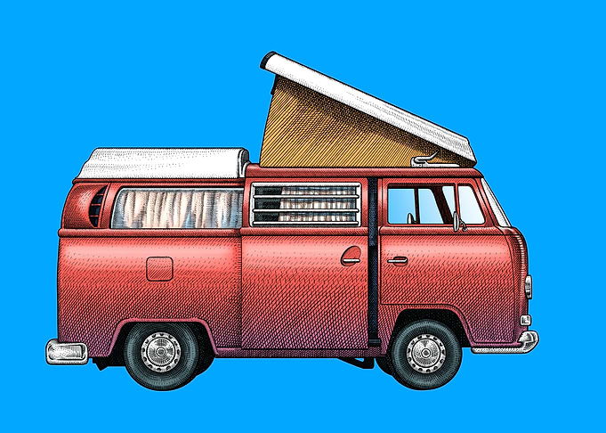 Vintage Camper Van Illustration