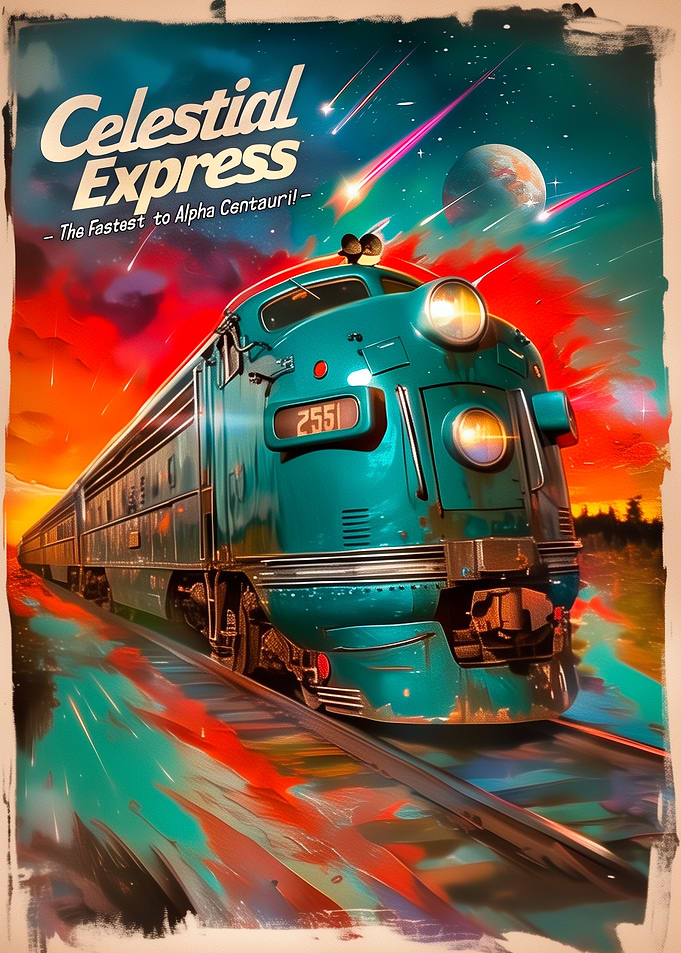 Celestial Express Train Poster