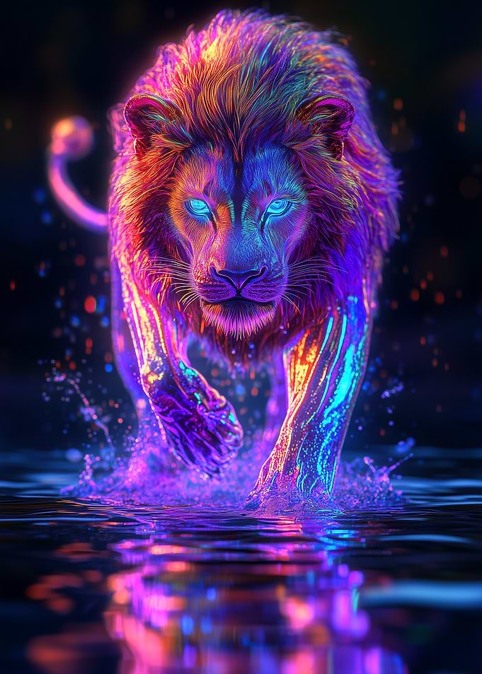Neon Lion Predator