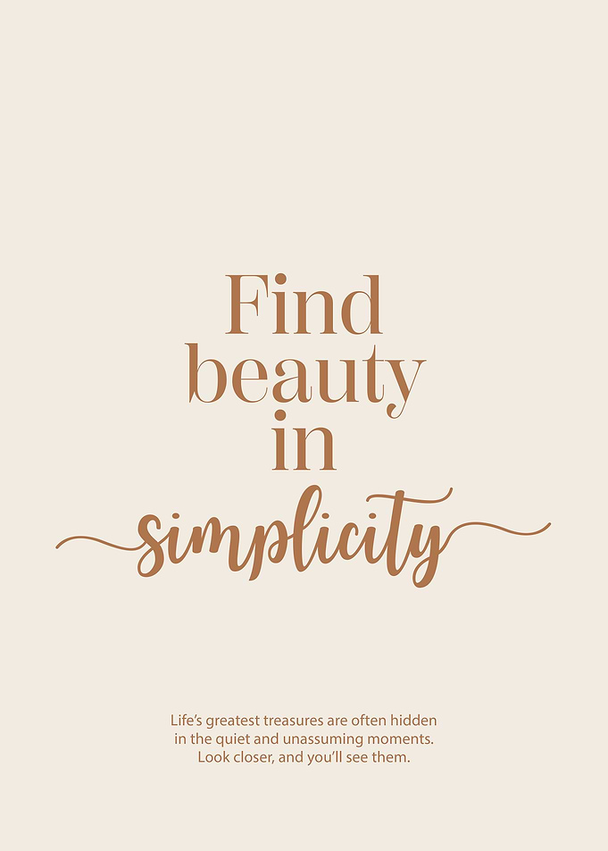 Find Beauty In Simplicity Motivational Quote Poster, Aesthetic Wall Art, Neutral Home Decor