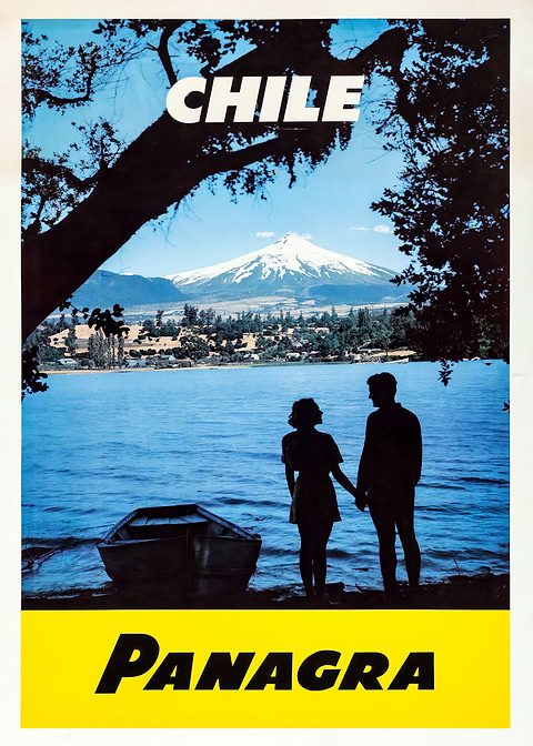 Chile Travel Poster — retro travel art printed on metal