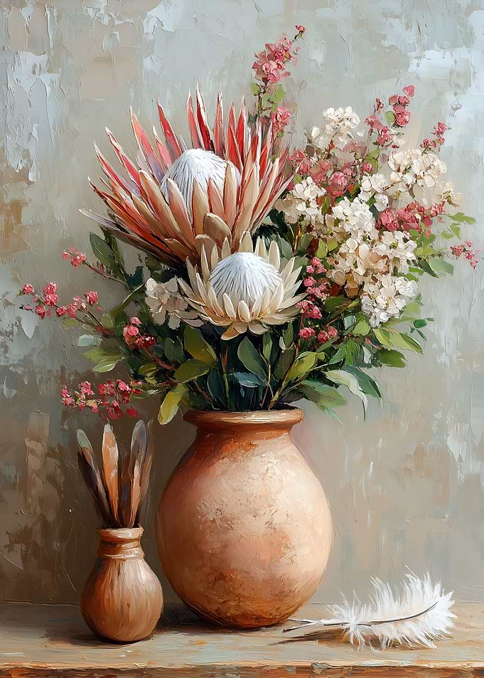 Floral Still Life with Proteas