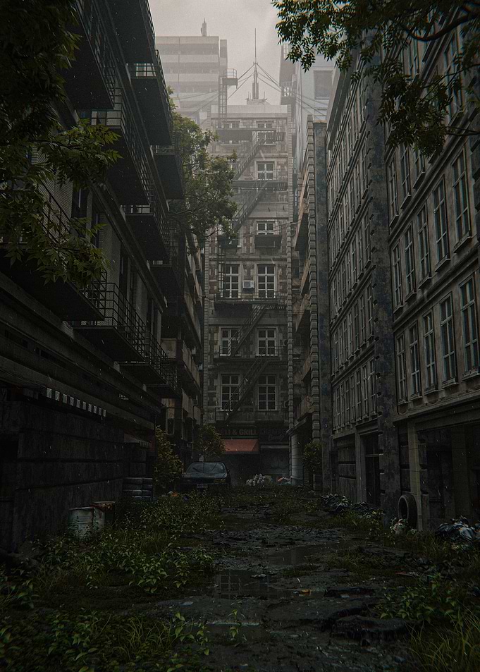 Overgrown City Alley