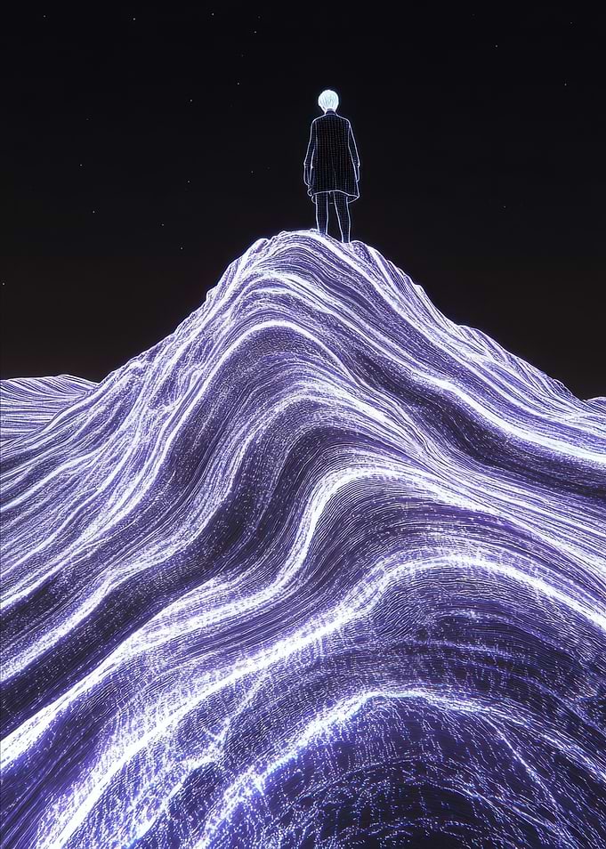 Man Standing On Top Of The Mountain