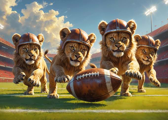 Lion Cubs Old School Football
