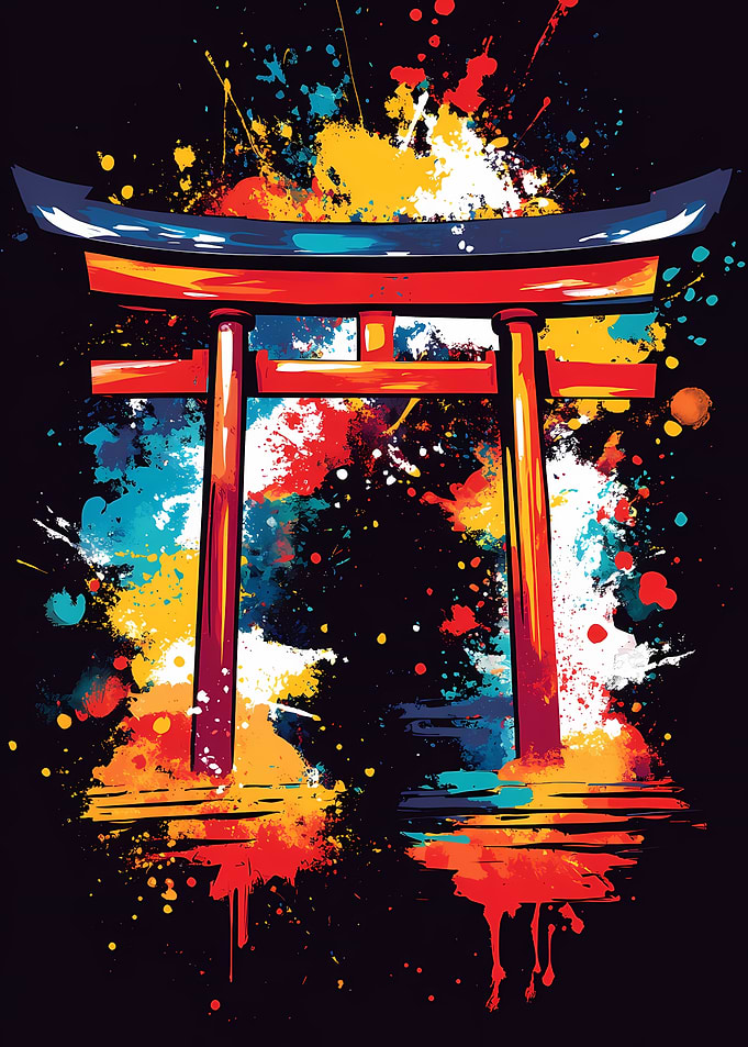 Torii Gate Splatter Art