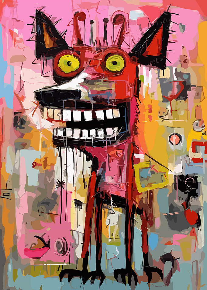 Abstract Dog Painting