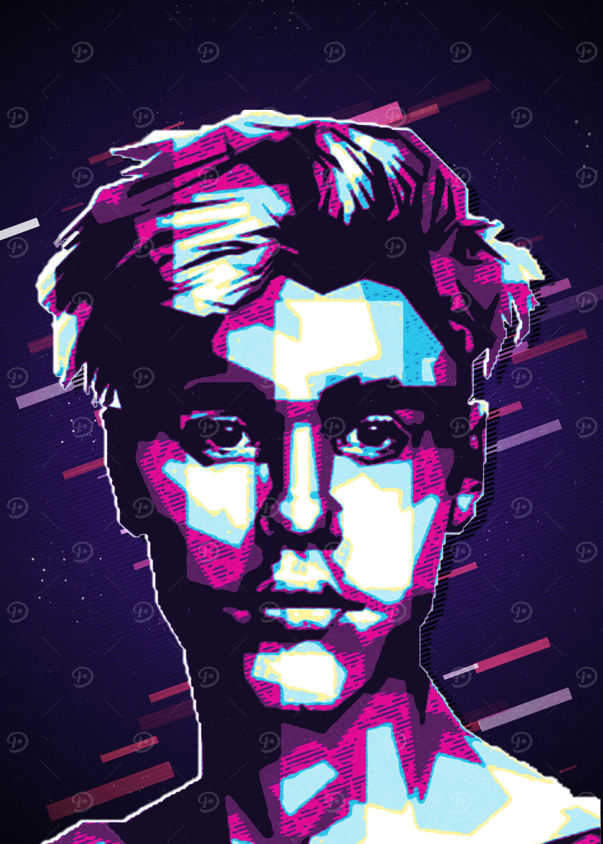 Justin Bieber 80s Retro Art