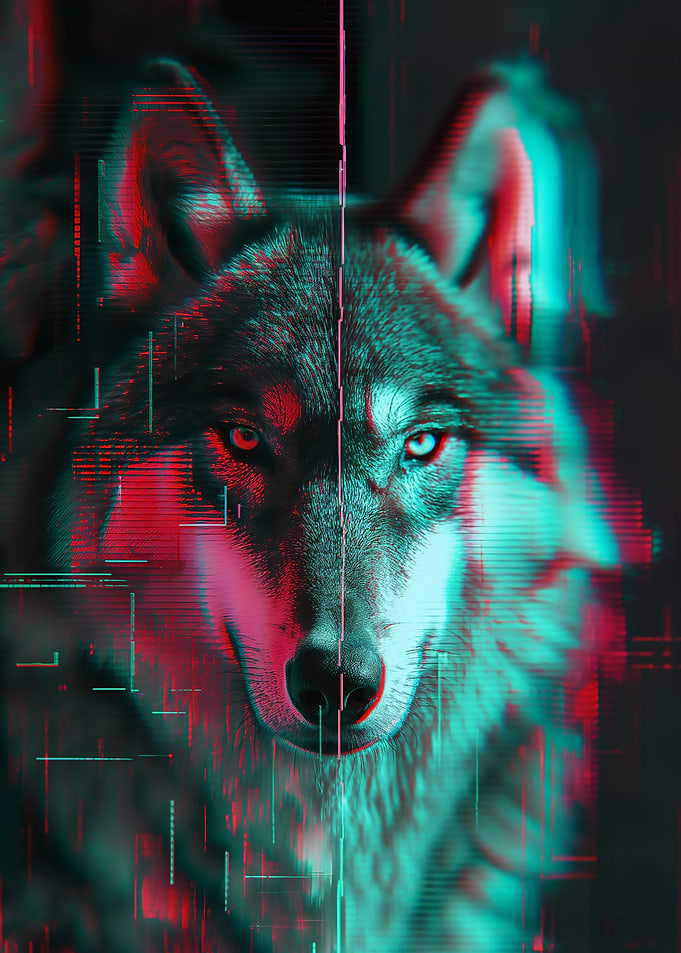 Wolf Glitch Art