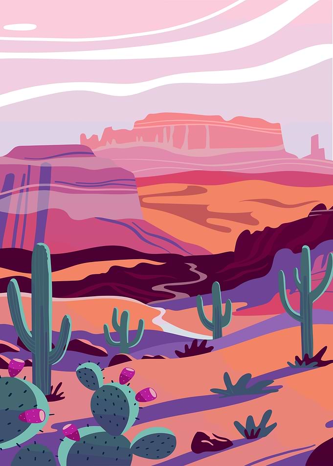 Desert Landscape Illustration