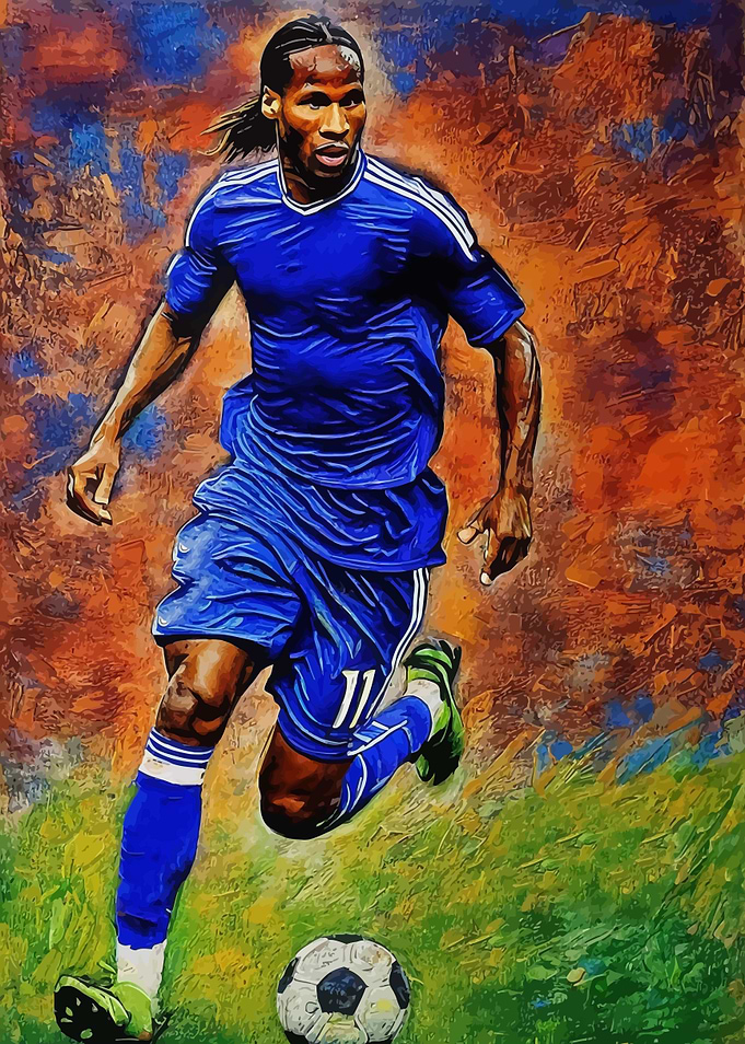 Drogba Soccer Painting