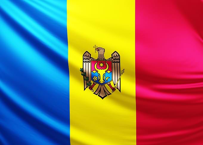 Moldova Flag, realistic flag of Moldova