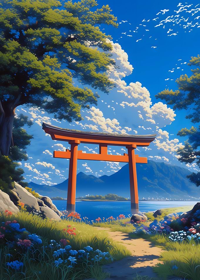 Japanese Torii Gate Landscape