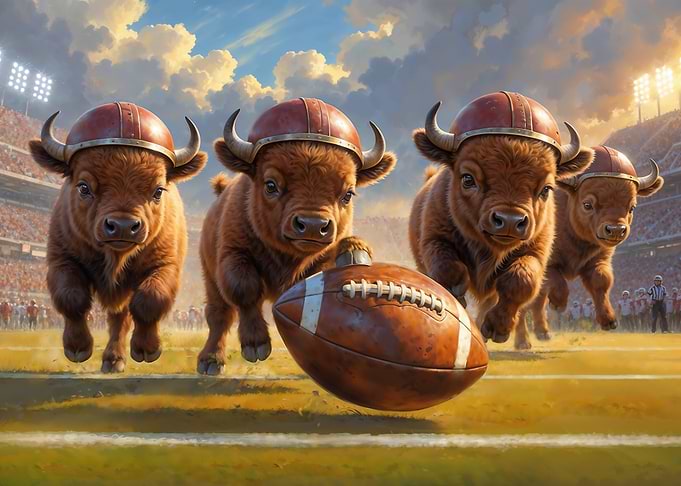 Bison Calves Old School Football
