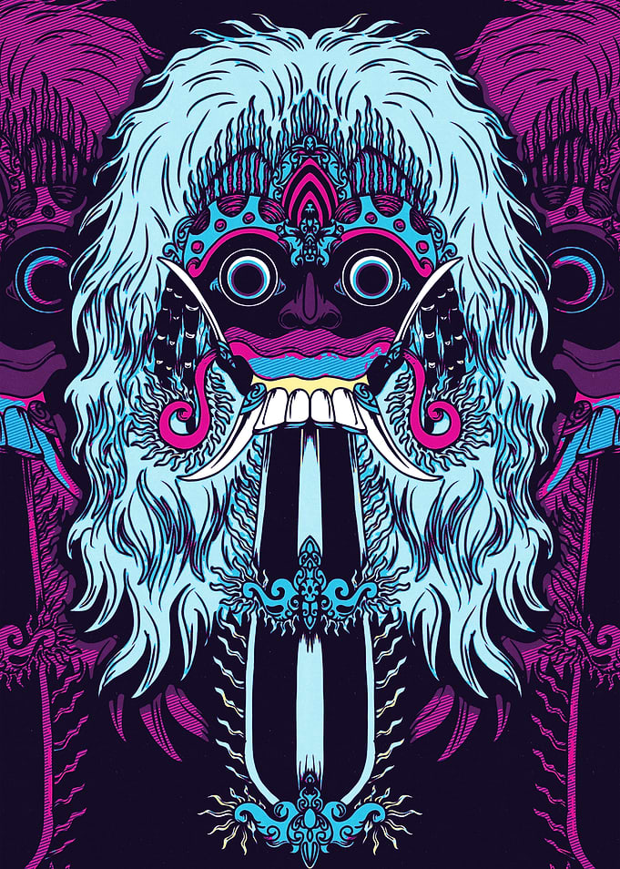 Barong Mask Illustration