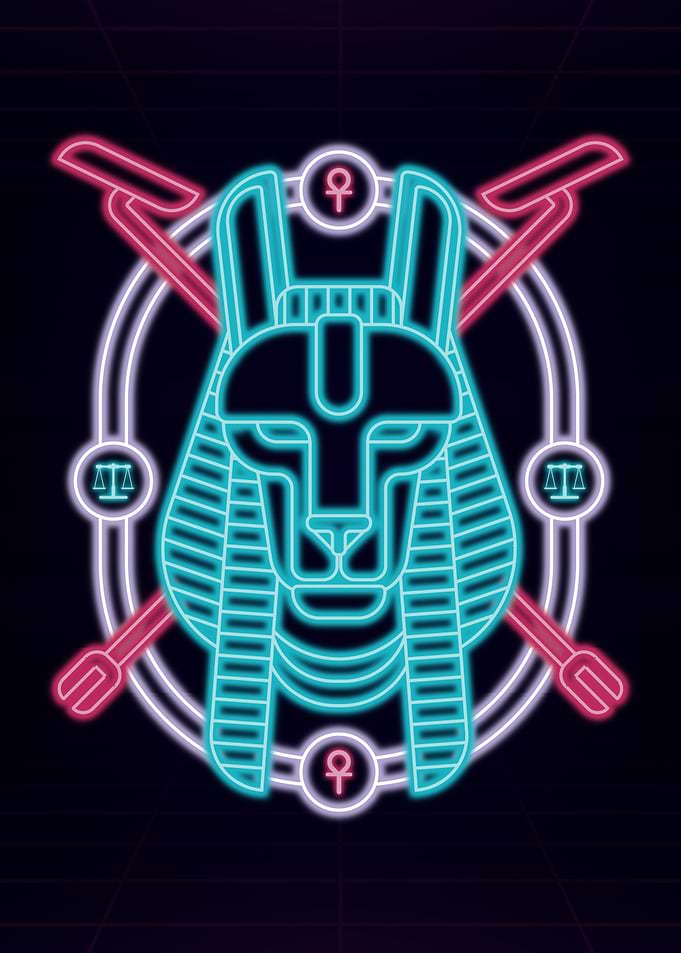 Anubis Retrowave Neon line