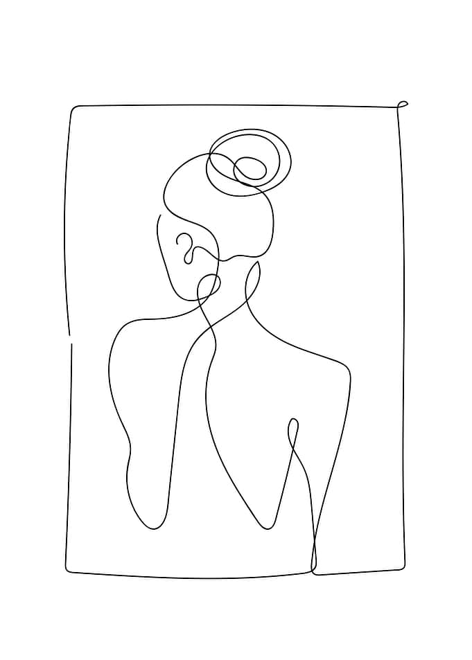One Line Woman Art