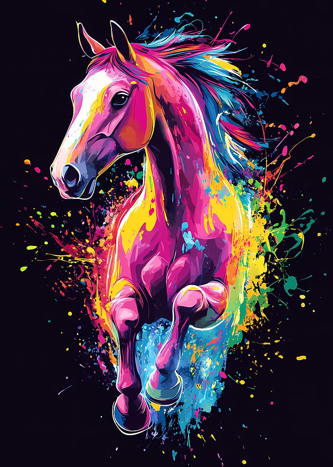 Colorful Horse Splash Art