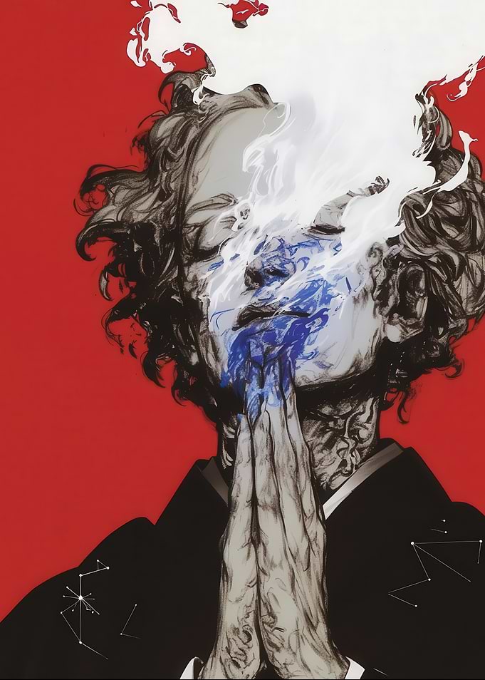Mystical Figure in Smoke