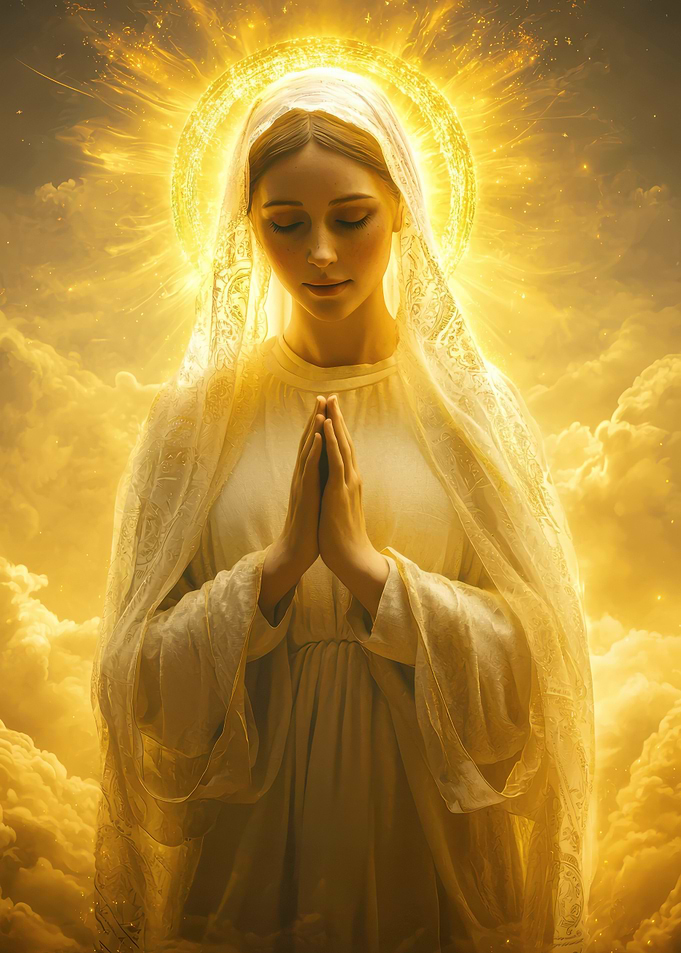 Virgin Mary in Golden Light