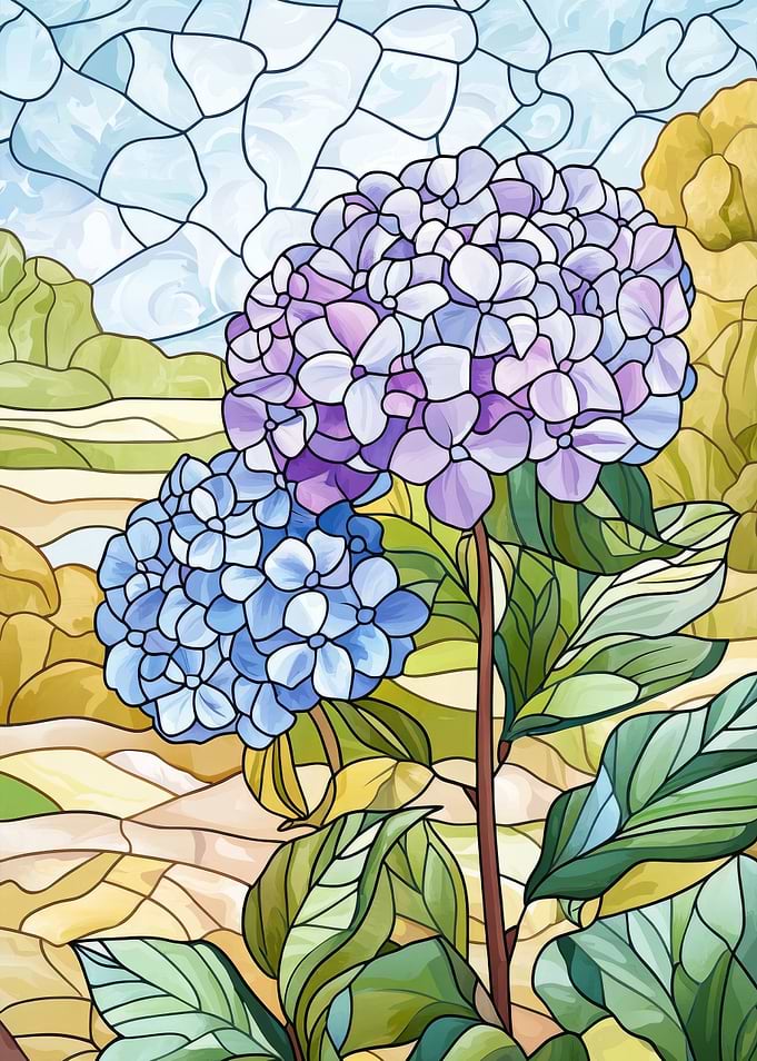 Stained Glass Hydrangeas