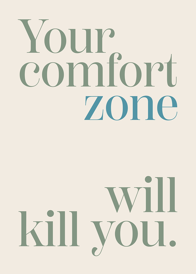 Comfort Zone Quote Motivational Wall Art, Inspirational Typography Poster, Hustle Mindset Gift