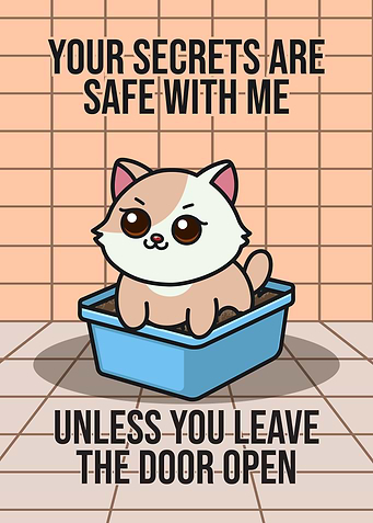 Cat Bathroom Secrets Poster