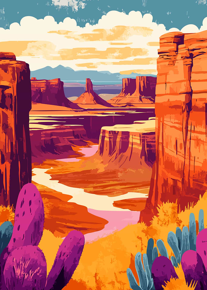 American Wild West Canyon Landscape Art