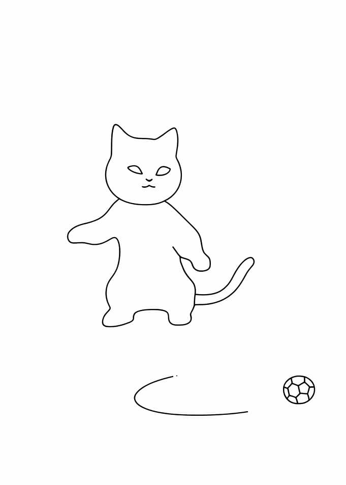 Cat Playing Soccer