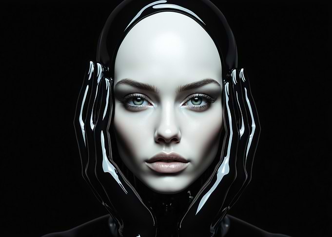 Woman in Black Latex