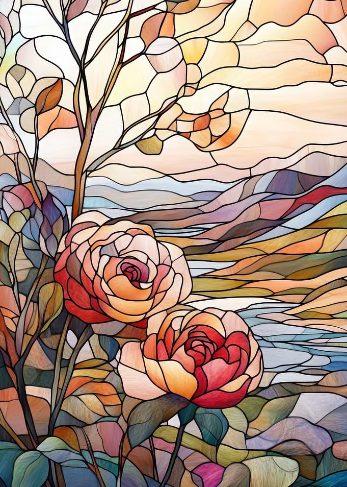 Stained Glass Roses