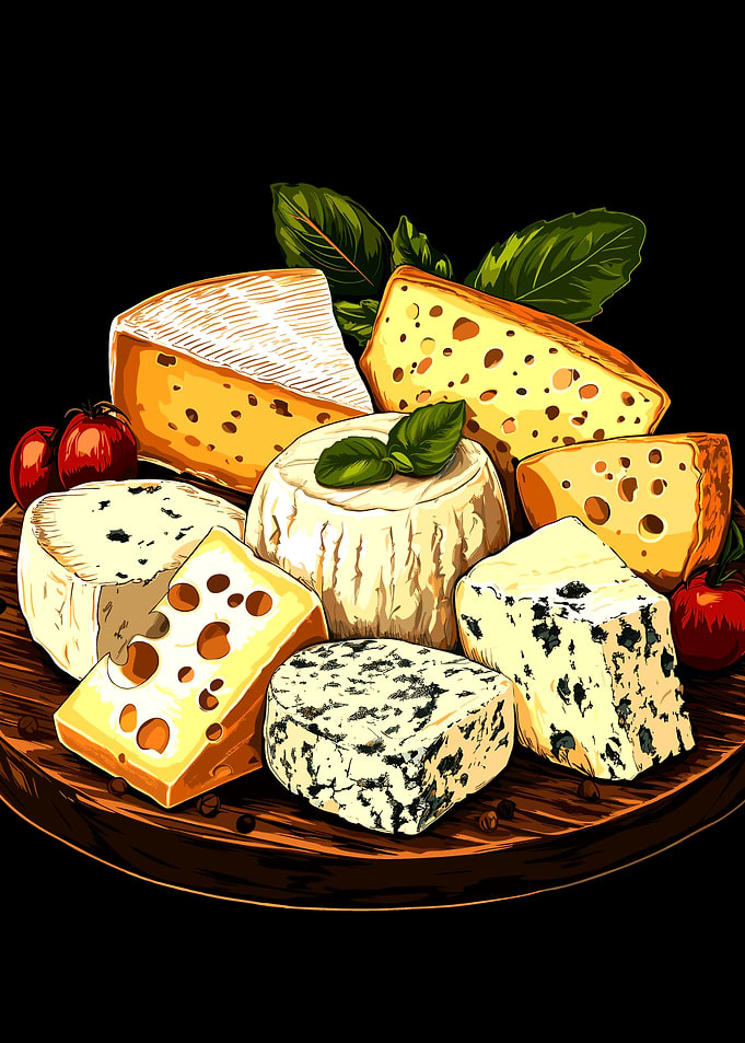 Cheese Platter Illustration