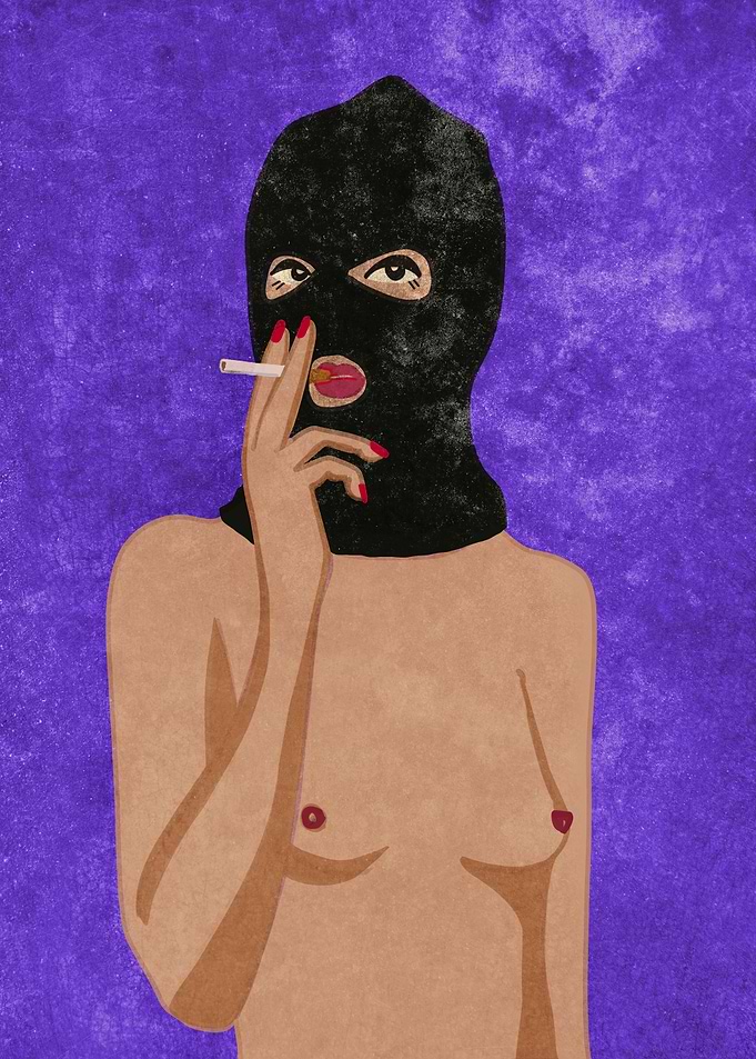 Woman in Black Mask