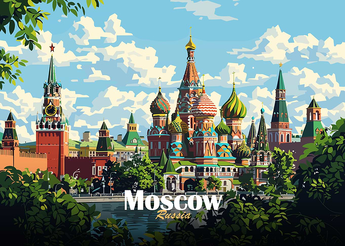 Moscow Red Square Illustration